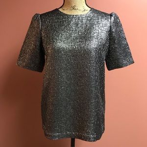 Kate Spade Silver/Gray Metallic Top